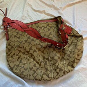 Vintage Coach Bag in Brown with Braided Handle Strap
